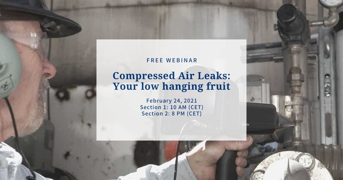 New webinar: Compressed Air Leaks: Your low hanging fruit